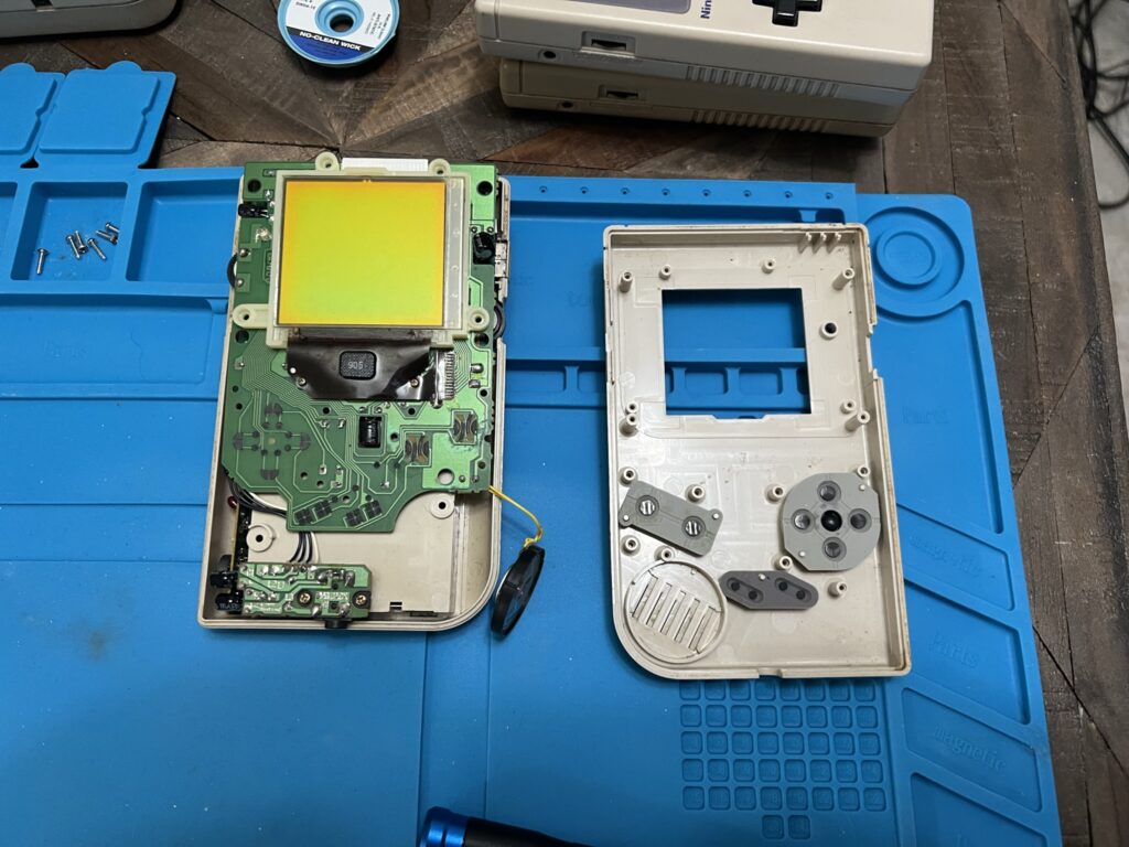 An opened Game Boy.